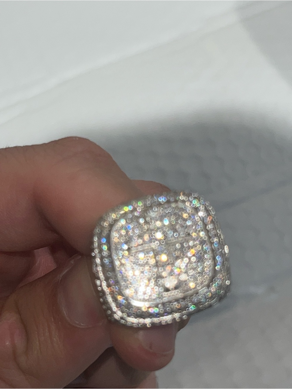 Moissanite 925 Silver Cross Ring